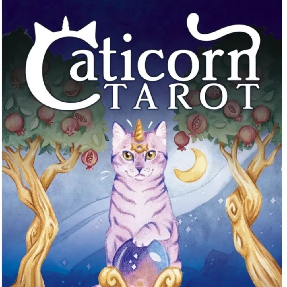 Caticorn Tarot, Deck and Book Set, deck and guidebook, familiar, cat, whimsical
